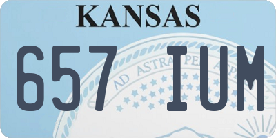 KS license plate 657IUM