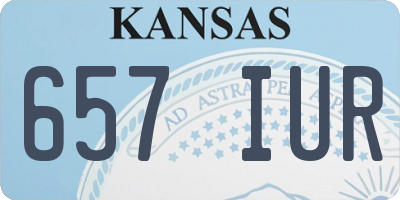 KS license plate 657IUR