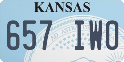 KS license plate 657IWO