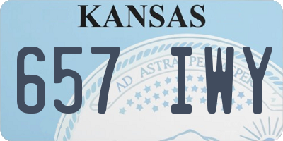 KS license plate 657IWY