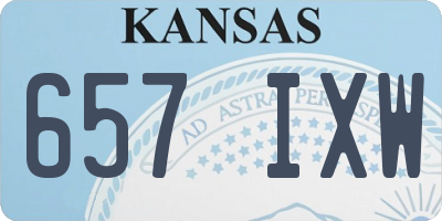 KS license plate 657IXW
