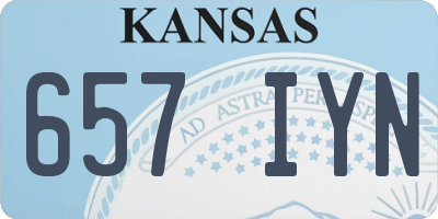 KS license plate 657IYN