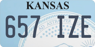 KS license plate 657IZE