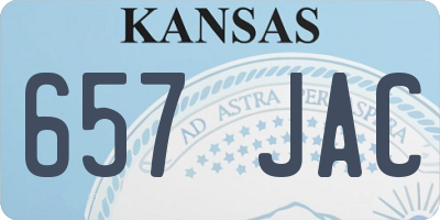 KS license plate 657JAC