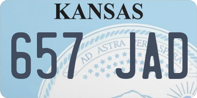 KS license plate 657JAD