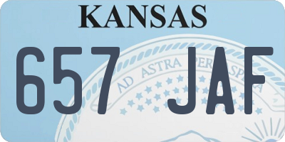 KS license plate 657JAF