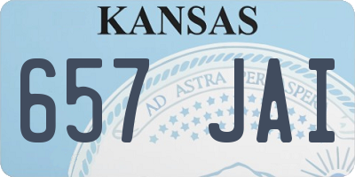 KS license plate 657JAI
