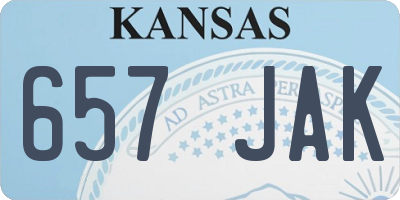 KS license plate 657JAK