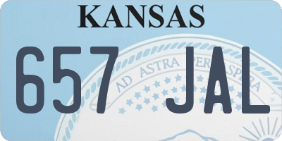 KS license plate 657JAL