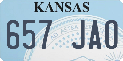KS license plate 657JAO