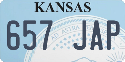 KS license plate 657JAP