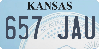 KS license plate 657JAU