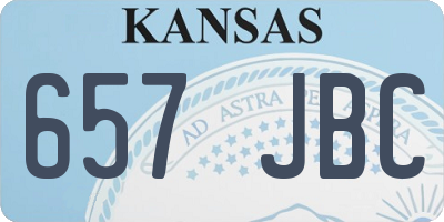KS license plate 657JBC