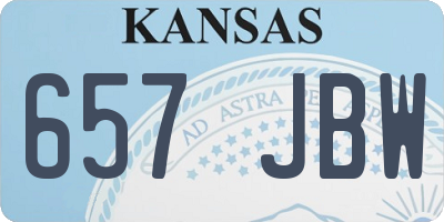KS license plate 657JBW