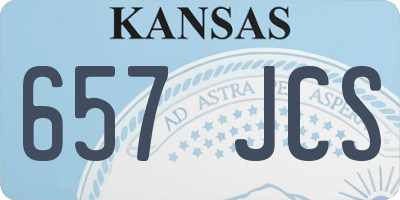 KS license plate 657JCS