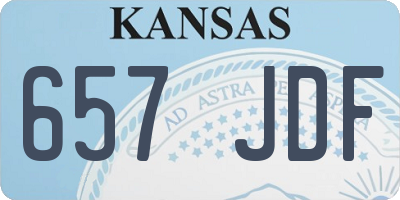 KS license plate 657JDF