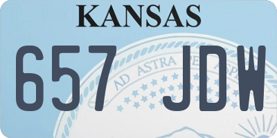 KS license plate 657JDW