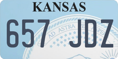 KS license plate 657JDZ