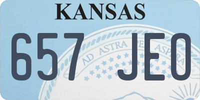 KS license plate 657JEO