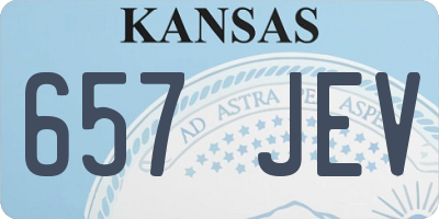 KS license plate 657JEV