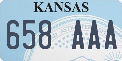 KS license plate 658AAA