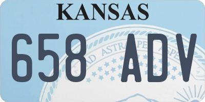 KS license plate 658ADV