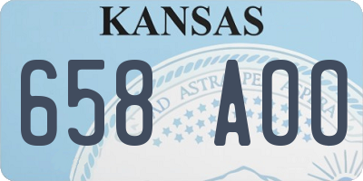 KS license plate 658AOO