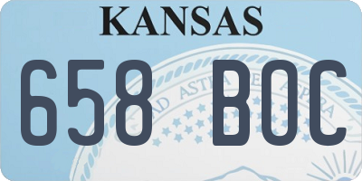 KS license plate 658BOC