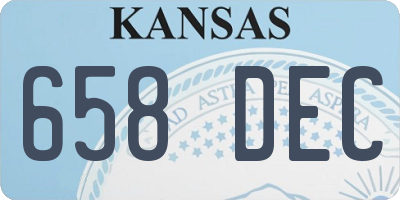 KS license plate 658DEC