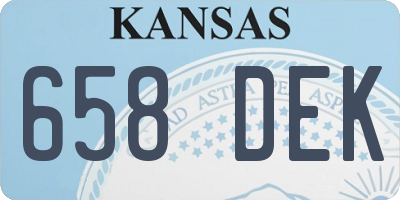 KS license plate 658DEK