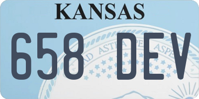KS license plate 658DEV