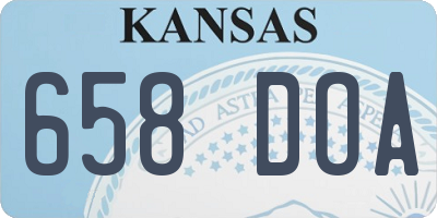 KS license plate 658DOA