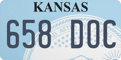 KS license plate 658DOC
