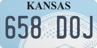 KS license plate 658DOJ