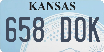 KS license plate 658DOK