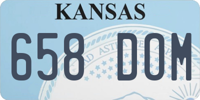 KS license plate 658DOM
