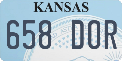 KS license plate 658DOR