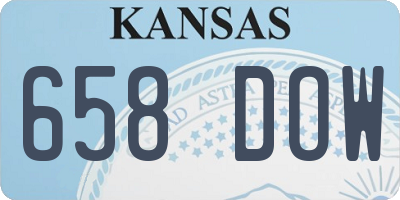 KS license plate 658DOW