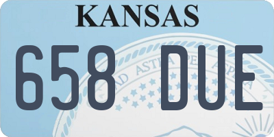 KS license plate 658DUE