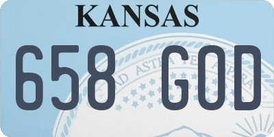 KS license plate 658GOD