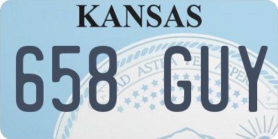 KS license plate 658GUY