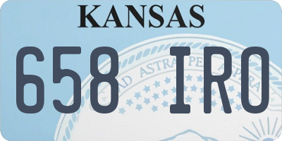 KS license plate 658IRO