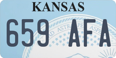 KS license plate 659AFA