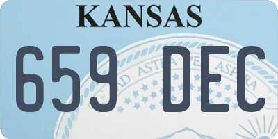 KS license plate 659DEC