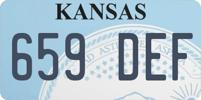 KS license plate 659DEF