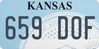 KS license plate 659DOF