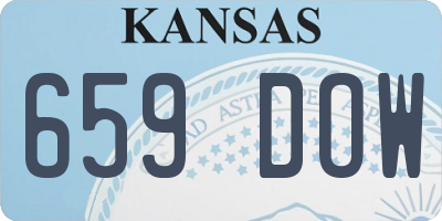 KS license plate 659DOW