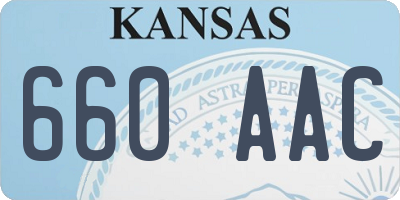 KS license plate 660AAC