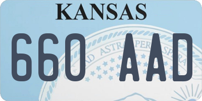 KS license plate 660AAD