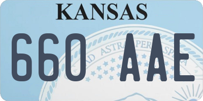 KS license plate 660AAE